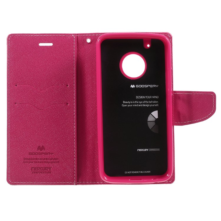 MERCURY GOOSPERY Fancy Diary Leather Folio Flip Shell for Motorola Moto G5 Plus - Pink-6