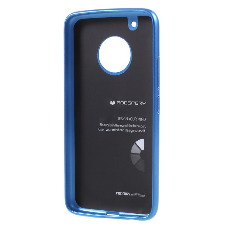 MERCURY GOOSPERY i JELLY Metallic TPU Flexible Cell Phone Cover for Motorola Moto G5 Plus - Blue-3