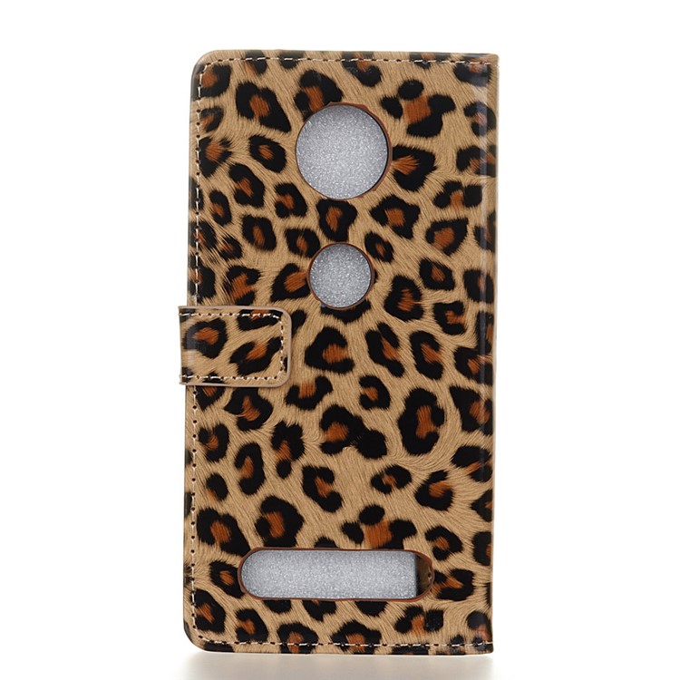 Leopard Wallet Leather Case Cover with Stand for Motorola Mote Z Force (2017)-2