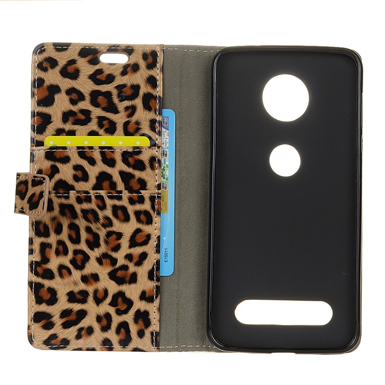 Leopard Wallet Leather Case Cover with Stand for Motorola Mote Z Force (2017)-3