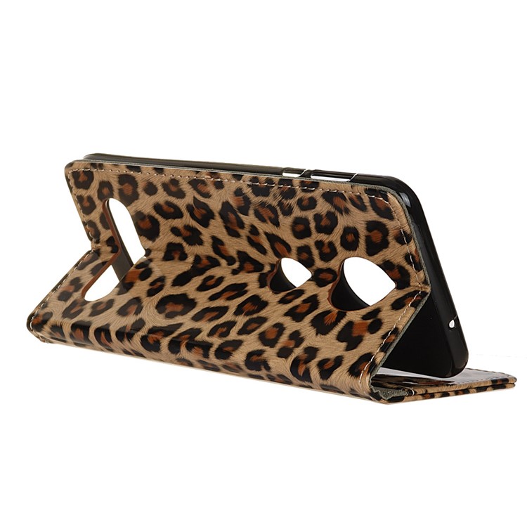 Leopard Wallet Leather Case Cover with Stand for Motorola Mote Z Force (2017)-4