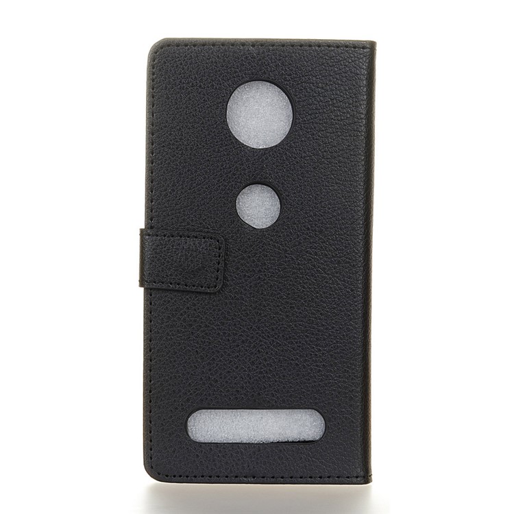 Litchi Skin PU Leather Phone Case with Card Slots for Motorola Moto Z Force 2017 - Black-2
