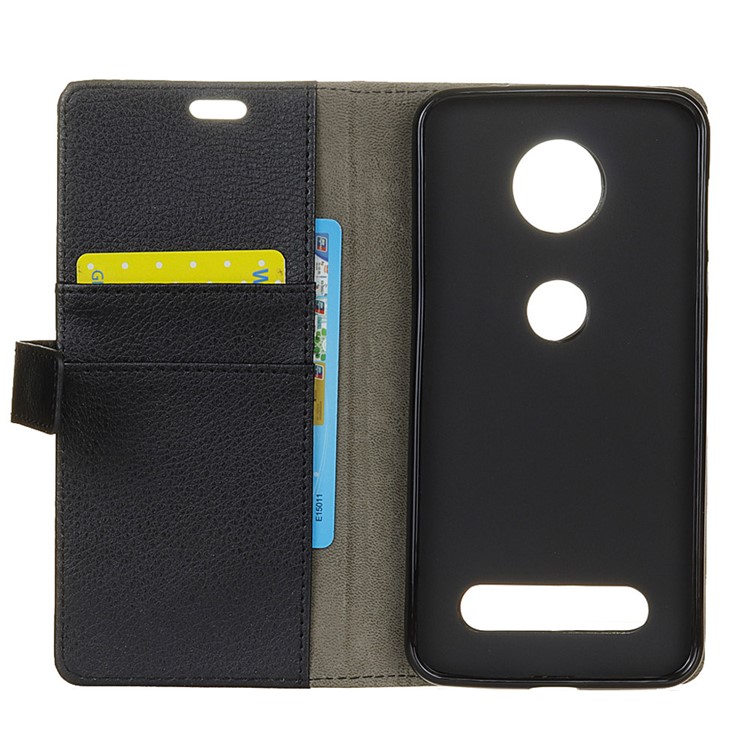 Litchi Skin PU Leather Phone Case with Card Slots for Motorola Moto Z Force 2017 - Black-4