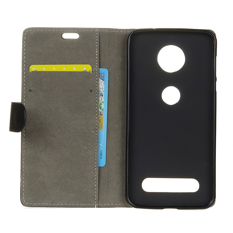 Magnetic PU Leather Wallet Stand Case for Motorola Moto Z Force 2017 - Black-4