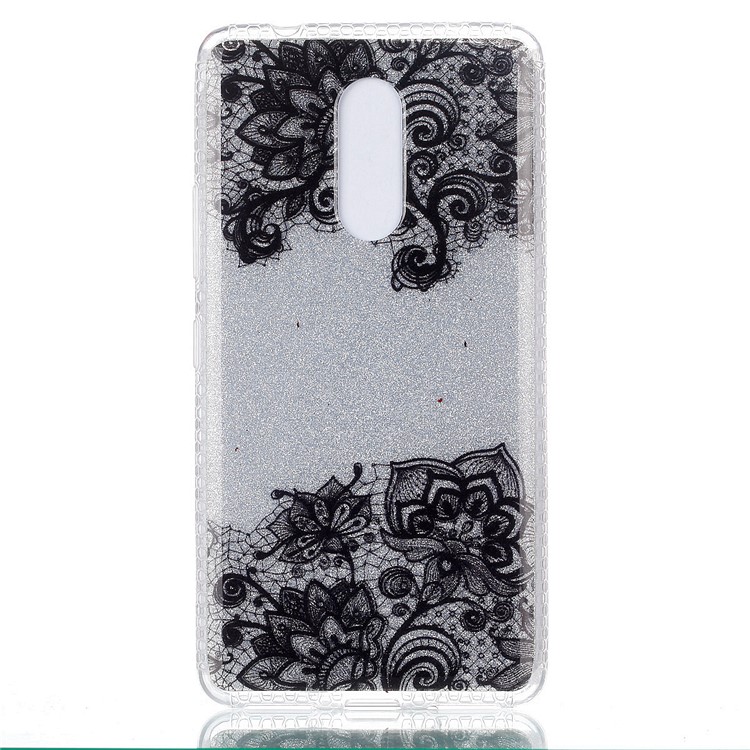 Double-sided IMD Flash Powder TPU Cover for Lenovo K6 Note - Lace Pattern-2