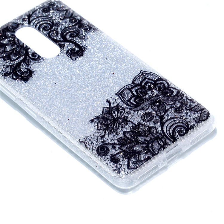 Double-sided IMD Flash Powder TPU Cover for Lenovo K6 Note - Lace Pattern-4