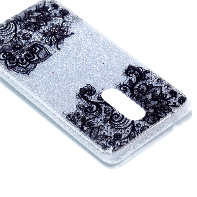 Double-sided IMD Flash Powder TPU Cover for Lenovo K6 Note - Lace Pattern-5