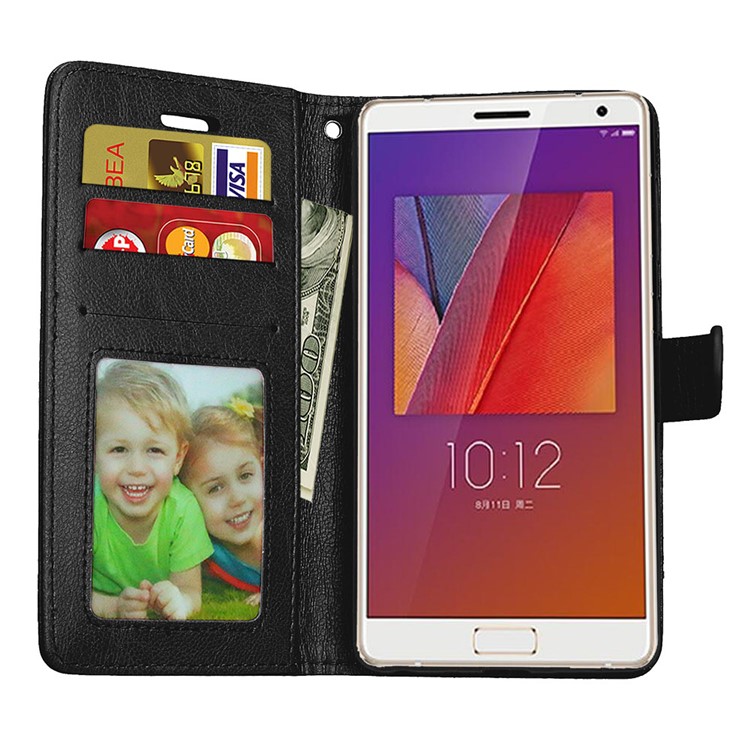 Crazy Horse Texture Wallet Leather Stand Flip Case for Lenovo ZUK Edge - Black-9