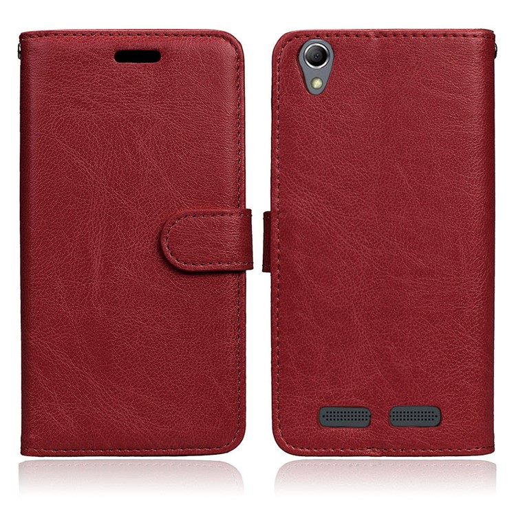 Crazy Horse Texture PU Leather Wallet Stand Flip Cover for LENOVO Lemon K10 (K10e70) - Brown-2