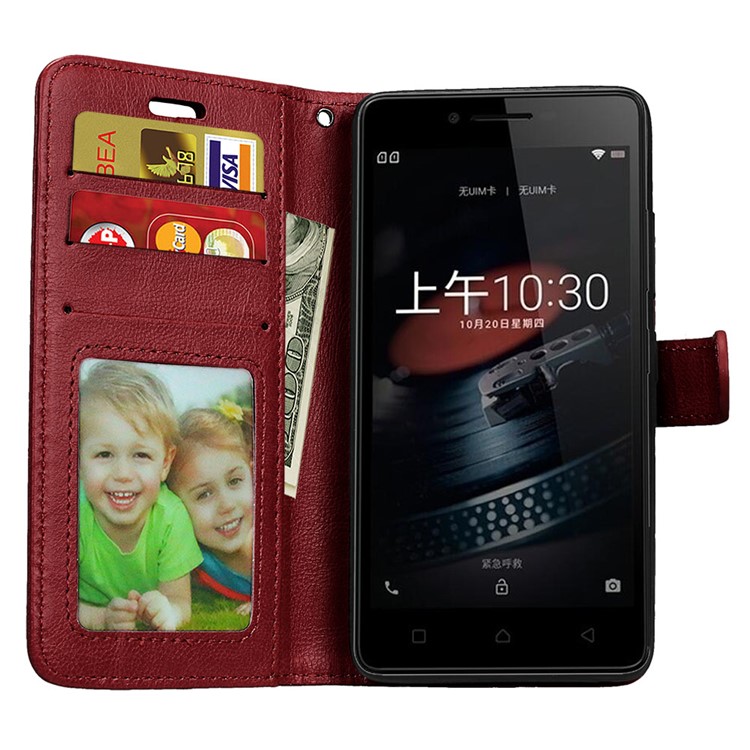 Crazy Horse Texture PU Leather Wallet Stand Flip Cover for LENOVO Lemon K10 (K10e70) - Brown-9