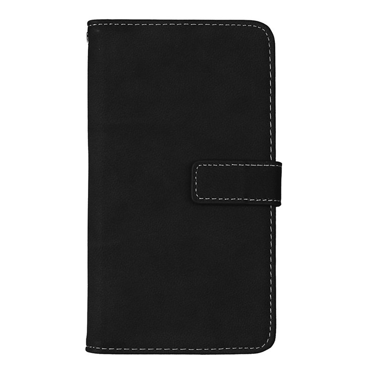 For Motorola Moto Z Matte Skin Leather Stand Folio Case with 9 Card Holders - Black-3