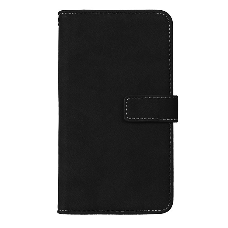 Matte Skin Leather Stand Folio Case with 9 Card Holders for Motorola Moto X Force X3 - Black-3