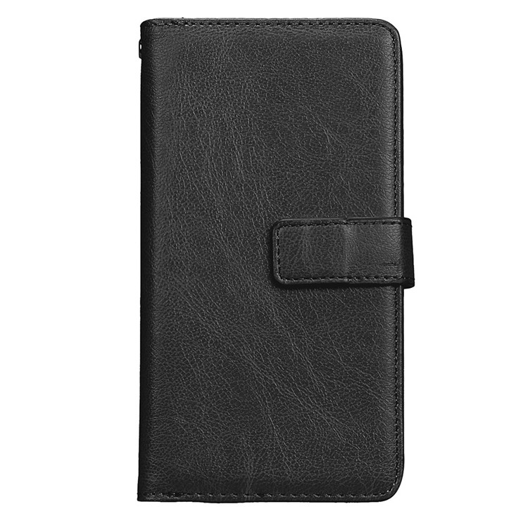 For Motorola Moto G5 Crazy Horse Wallet PU Leather Folio Stand Case with 9 Card Slots - Black-3