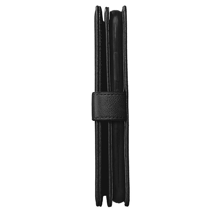 For Motorola Moto G5 Crazy Horse Wallet PU Leather Folio Stand Case with 9 Card Slots - Black-5