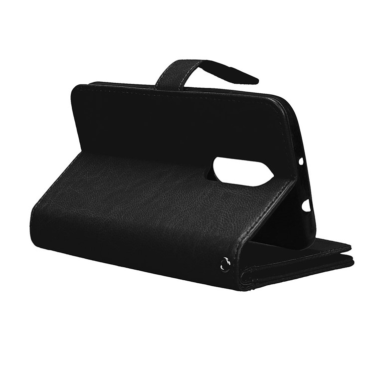Crazy Horse Wallet Leather Folio Cell Phone Case with Stand for Motorola Moto M - Black-10