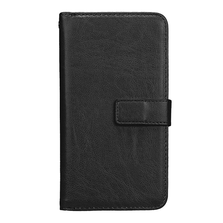 Crazy Horse Wallet Leather Folio Cell Phone Case with Stand for Motorola Moto M - Black-3