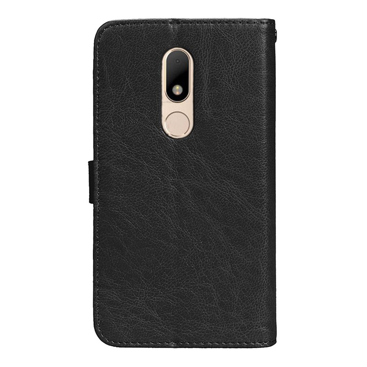 Crazy Horse Wallet Leather Folio Cell Phone Case with Stand for Motorola Moto M - Black-4