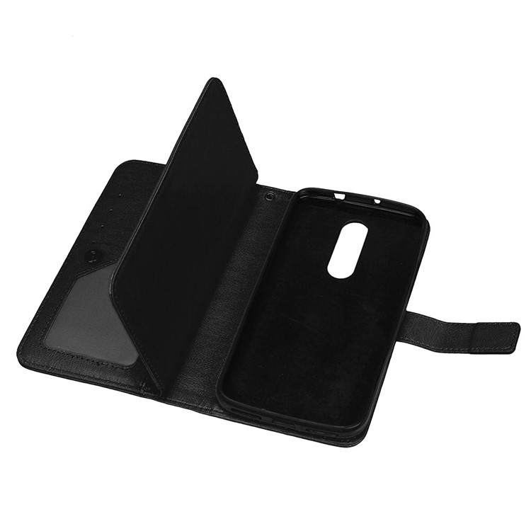 Crazy Horse Wallet Leather Folio Cell Phone Case with Stand for Motorola Moto M - Black-8
