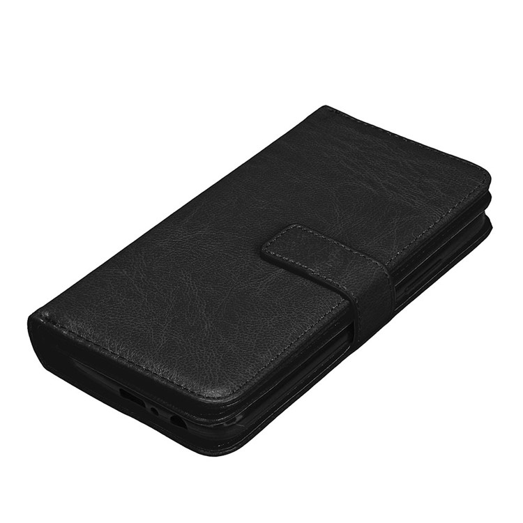 Crazy Horse Stand Wallet Leather Cell Phone Case for Motorola Moto G5 Plus - Black-6
