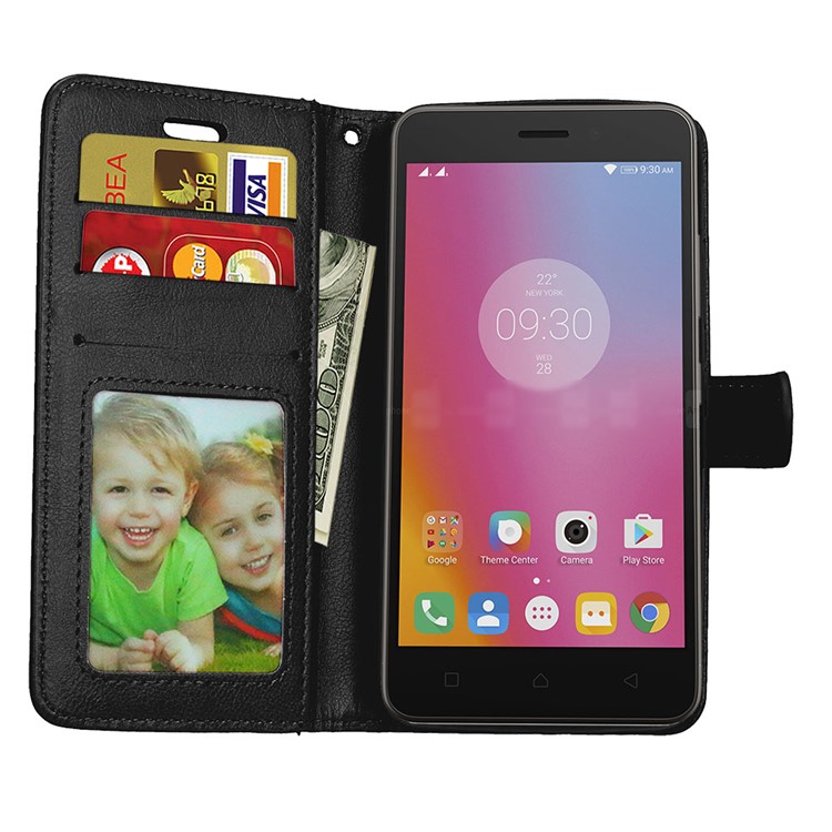 Crazy Horse Texture Stand Wallet Leather Flip Case for Lenovo K6 Power - Black-9