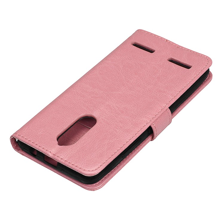 Crazy Horse Texture Stand Wallet Leather Flip Case for Lenovo K6 Power - Pink-12