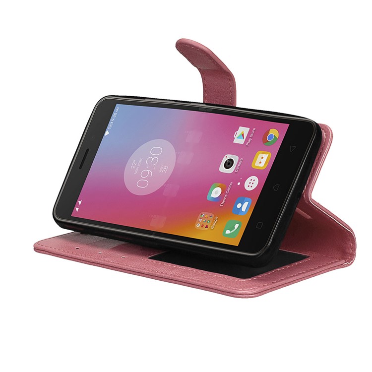 Crazy Horse Texture Stand Wallet Leather Flip Case for Lenovo K6 Power - Pink-13