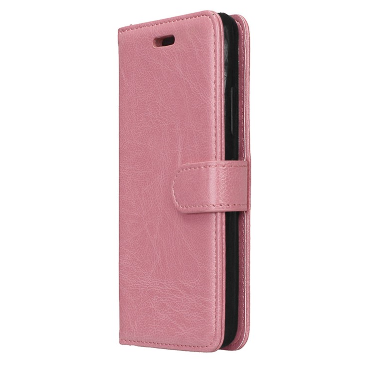 Crazy Horse Texture Stand Wallet Leather Flip Case for Lenovo K6 Power - Pink-7