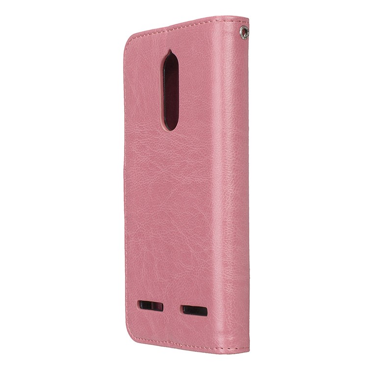 Crazy Horse Texture Stand Wallet Leather Flip Case for Lenovo K6 Power - Pink-8