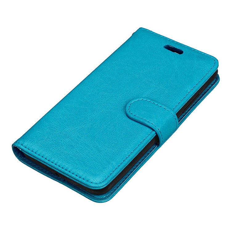 Crazy Horse Texture Stand Card Holders Leather Case Shell for Lenovo K6 Power - Blue-11