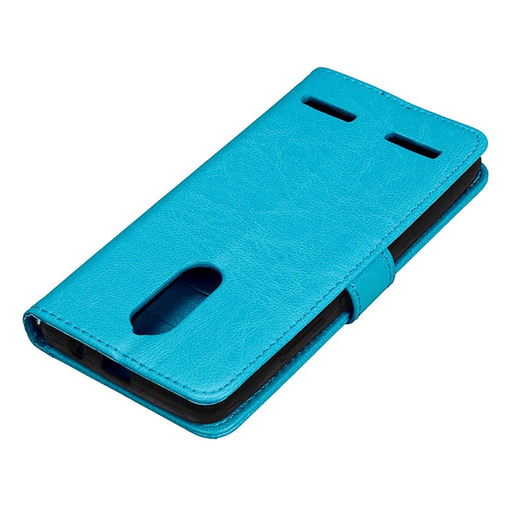 Crazy Horse Texture Stand Card Holders Leather Case Shell for Lenovo K6 Power - Blue-12