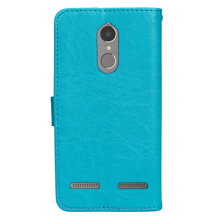 Crazy Horse Texture Stand Card Holders Leather Case Shell for Lenovo K6 Power - Blue-5