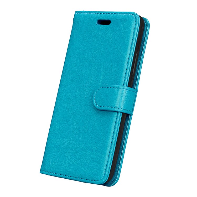 Crazy Horse Texture Stand Card Holders Leather Case Shell for Lenovo K6 Power - Blue-6