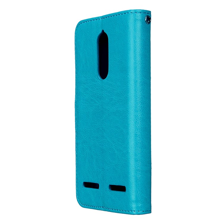 Crazy Horse Texture Stand Card Holders Leather Case Shell for Lenovo K6 Power - Blue-8