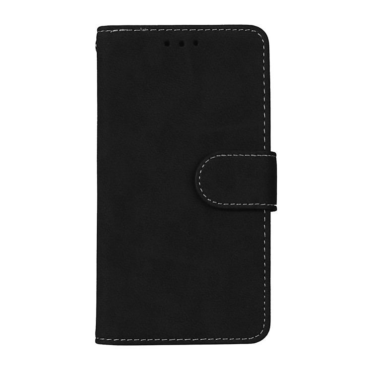 For Lenovo K6 Power Matte Magnetic Leather Flip Stand Phone Shell with Card Slots - Black-4