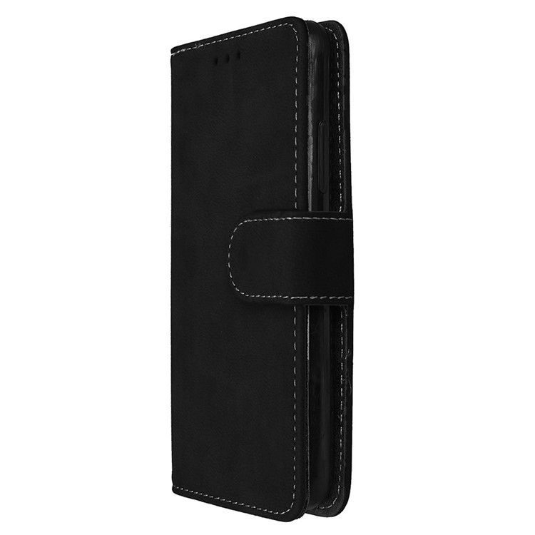 For Lenovo K6 Power Matte Magnetic Leather Flip Stand Phone Shell with Card Slots - Black-7