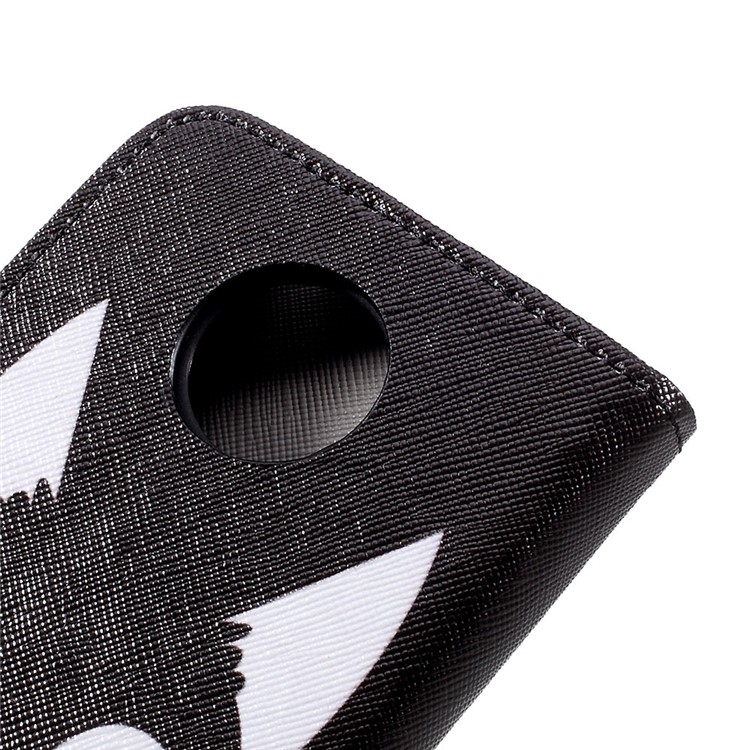 Patrón De Impresión Billetera De Cuero Soporte Para Motorola Moto C - No Toques Mi Teléfono Celular-8
