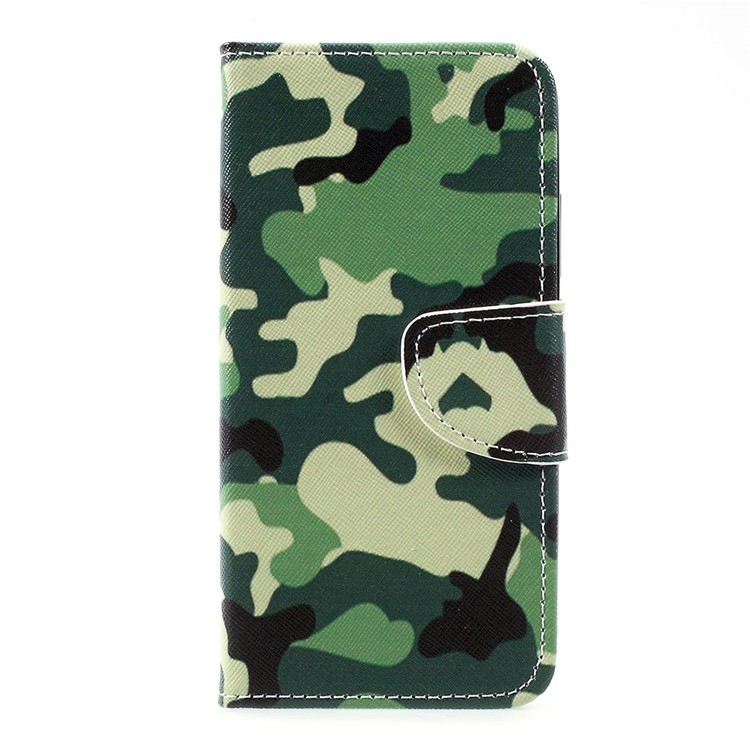 Pattern Printing Wallet Leather Cover with Stand for Motorola Moto C - Camouflage-1