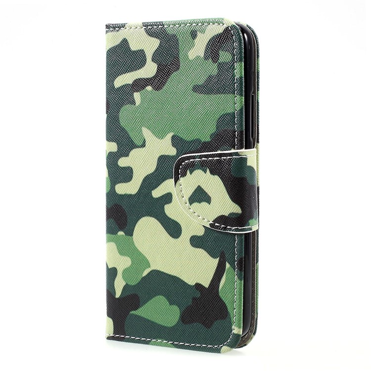 Pattern Printing Wallet Leather Cover with Stand for Motorola Moto C - Camouflage-2