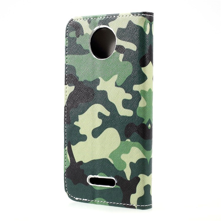 Pattern Printing Wallet Leather Cover with Stand for Motorola Moto C - Camouflage-3