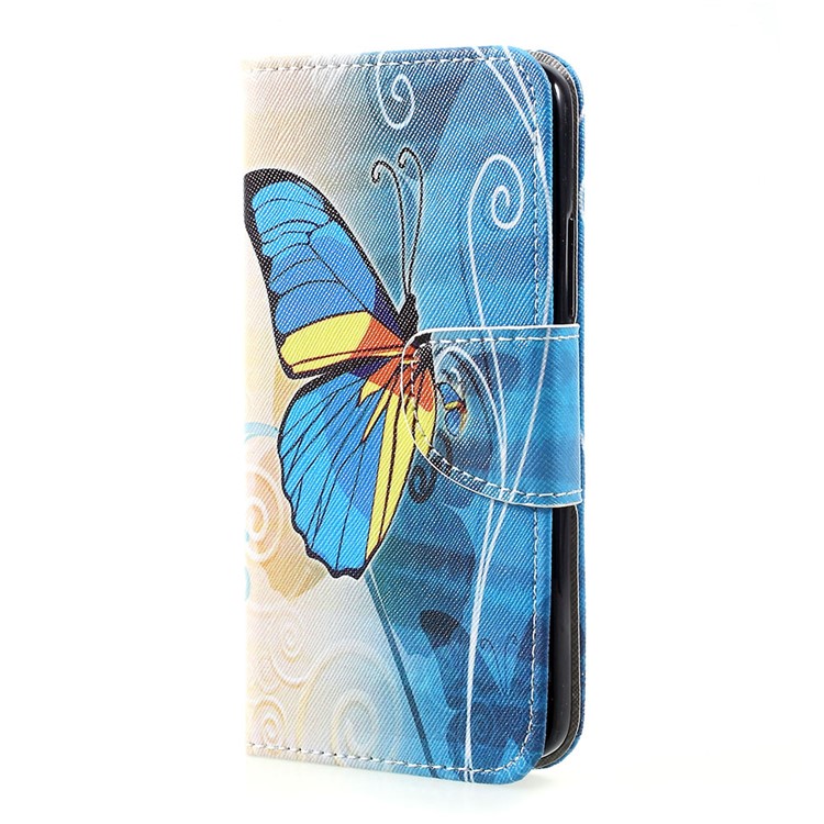 Custodia in pelle Shell Custodia in pelle per Wallet per Motorola Moto C-bello farfalla-2