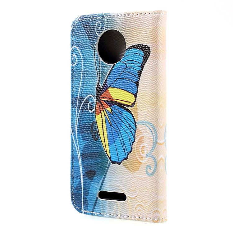 Custodia in pelle Shell Custodia in pelle per Wallet per Motorola Moto C-bello farfalla-3