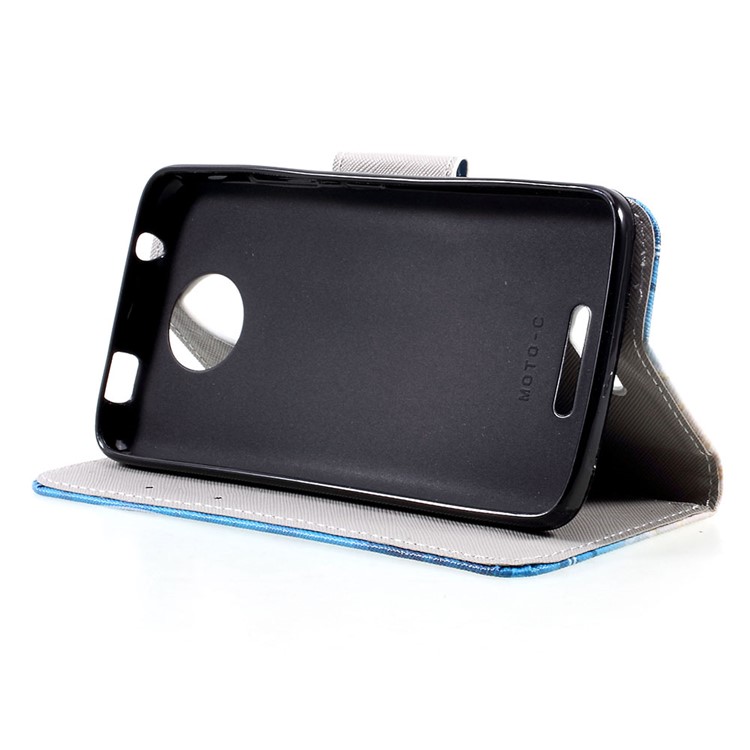 Custodia in pelle Shell Custodia in pelle per Wallet per Motorola Moto C-bello farfalla-4