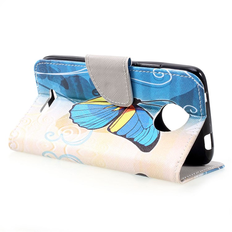 Custodia in pelle Shell Custodia in pelle per Wallet per Motorola Moto C-bello farfalla-5