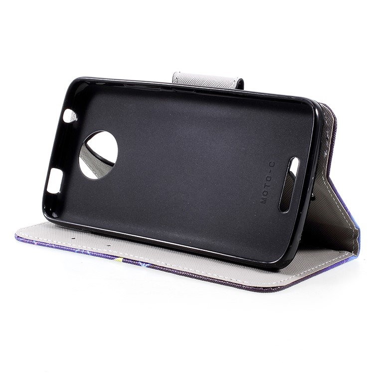 Patrón De Impresión Cartera De Cuero Soporte Folio Shell Case Para Motorola Moto C - Mariposas Vívidas-4