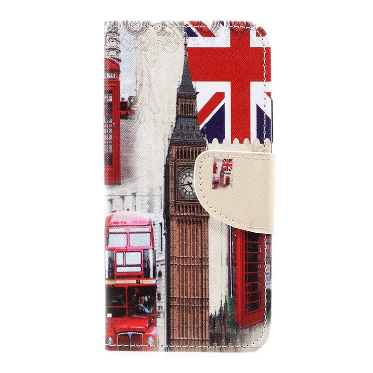 For Motorola Moto C Pattern Printing Wallet Leather Stand Case - London Elements-1