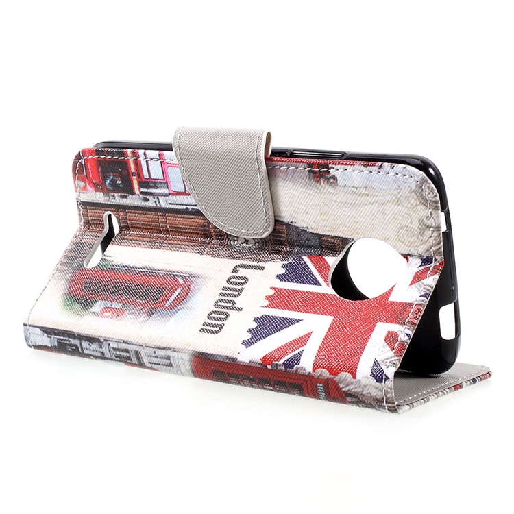 For Motorola Moto C Pattern Printing Wallet Leather Stand Case - London Elements-5