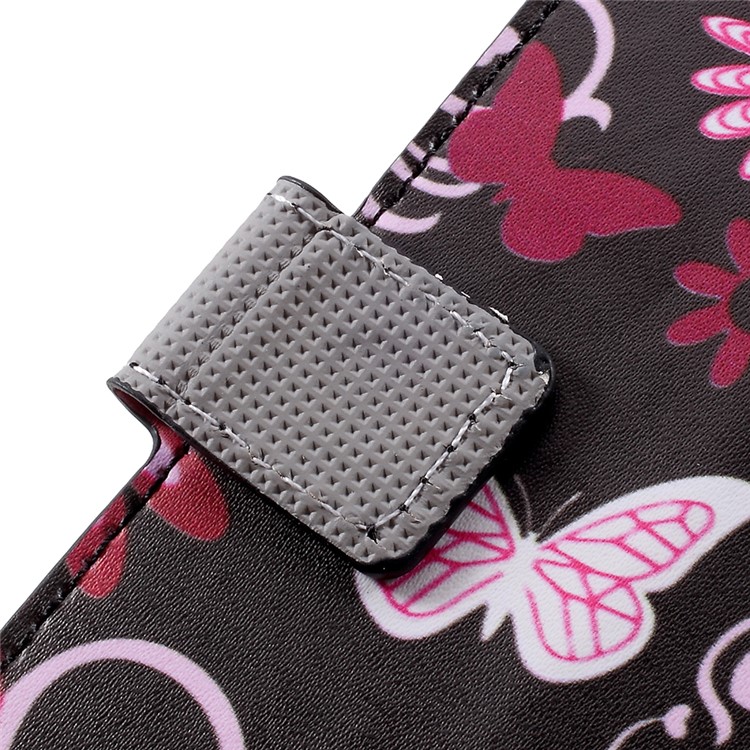 Wallet Leather Pattern Printing Mobile Case with Stand for Motorola Moto C - Floral Butterfly-10
