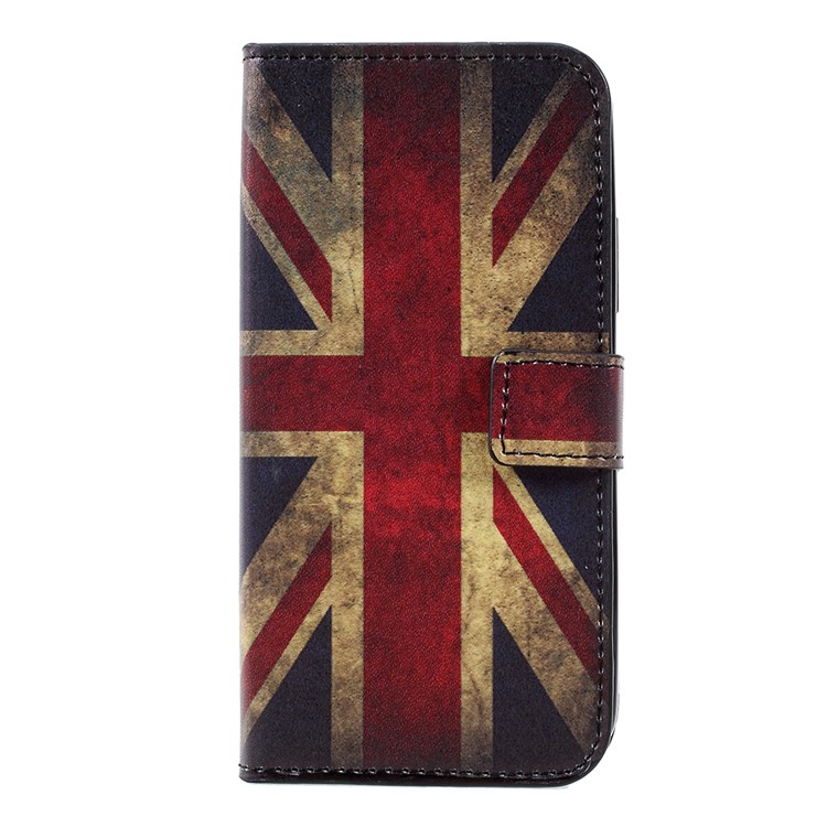 Pattern Printing Wallet Leather Stand Protective Case for Motorola Moto C - Retro UK Flag-1