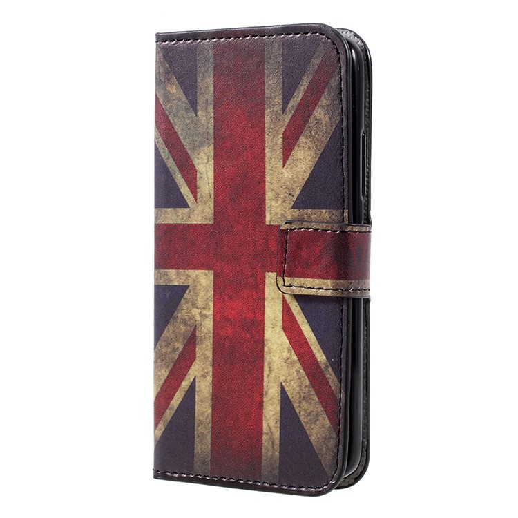 Pattern Printing Wallet Leather Stand Protective Case for Motorola Moto C - Retro UK Flag-2