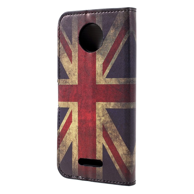 Pattern Printing Wallet Leather Stand Protective Case for Motorola Moto C - Retro UK Flag-3